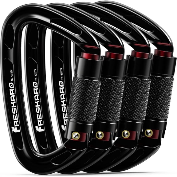 4inches 25kN-5621lbs Climbing Carabiners, UIAA CE Certified, Twist Auto Locking, Made of 7075 Aluminium, Lightweight, Rust Proof, for Mountaineering, Rappelling etc., Multi-Colors