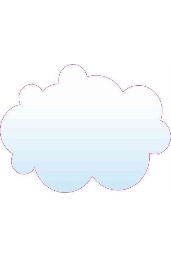 4inx3in Pale Blue Fade Cloud Sticker Vinyl Wall Decal Rain Clouds Stickers