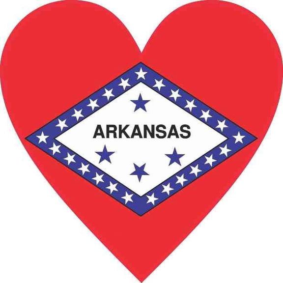 4inx4in Arkansas Flag Heart Sticker Vinyl Cup Decal State Bumper Stickers