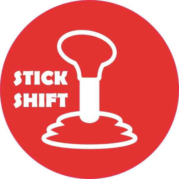 4inx4in Red Circle Stick Shift Sticker Vinyl Decal Vehicle Bumper Stickers