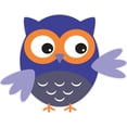 thumbnail image 1 of 4inx5in Purple And Orange Owl Bumper Sticker Decal Vinyl Sticker, 1 of 1