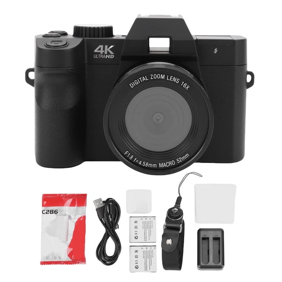 4k Camera For Photography 4K 48MP Mirrorless Camera With 16X Zoom 32GB Memory Card Travel Camera For Photography Filming