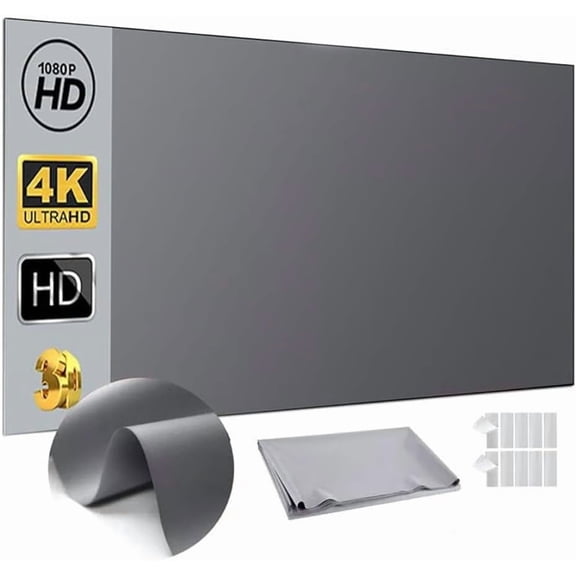 4k Metal Lightproof Foldable Portable Movie Screen, 16:9 HD Anti Light Projector Screen,160°Wide Viewing Angle,for Home Theater,Office,Classroom & Outdoor Use,Easy Install (100in)
