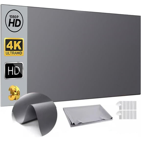 4k Metal Lightproof Foldable Portable Movie Screen, HD Anti Light Projector Screen, for Home Theater,Office,Classroom & Outdoor Use (120in)
