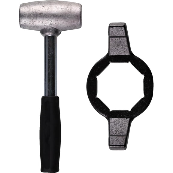 4lb Lead Hammer with 8-sided Hex Wrench Set - Dead Blow Lead Hammer + Hex Wrench are Essential Tools for Lowriders and Cars with Hex Knock-Off Spinner Cap Fitted Wire Wheels