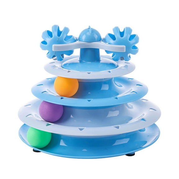 4levels Pet Cat Toy Tower Tracks Disc Cat Amusement Four Plays Disc Cat Toy