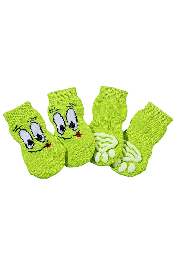 4lots Antiskid Dog Paws Protectors Warm Dog Socks Small Cats Knitted Warm Socks for Indoor and Outdoor Use