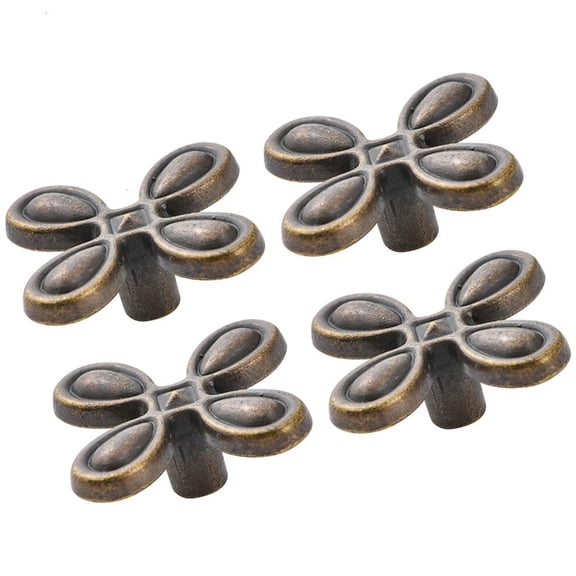 4lots Brasses Tone Clovers Cabinet Handle Retros Styles Zincs Alloys Pull
