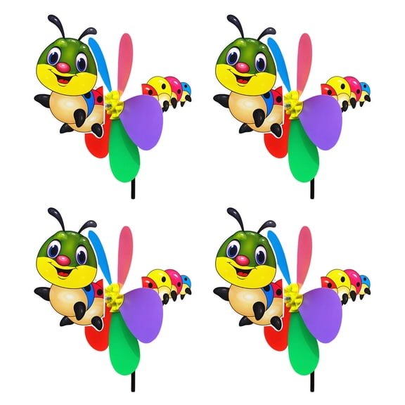 4lots Cartoon Windmills Weatherproofed Cartoon Children Toy Home Garden Decoration Wind Spinner Whirli