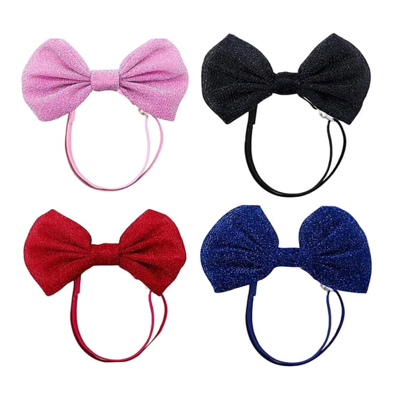 4lots Dog Hair Bows Elastics Headbands Luxurious Adjustable Dog Bows Pet Photo Decoration Small Dogs Accessories