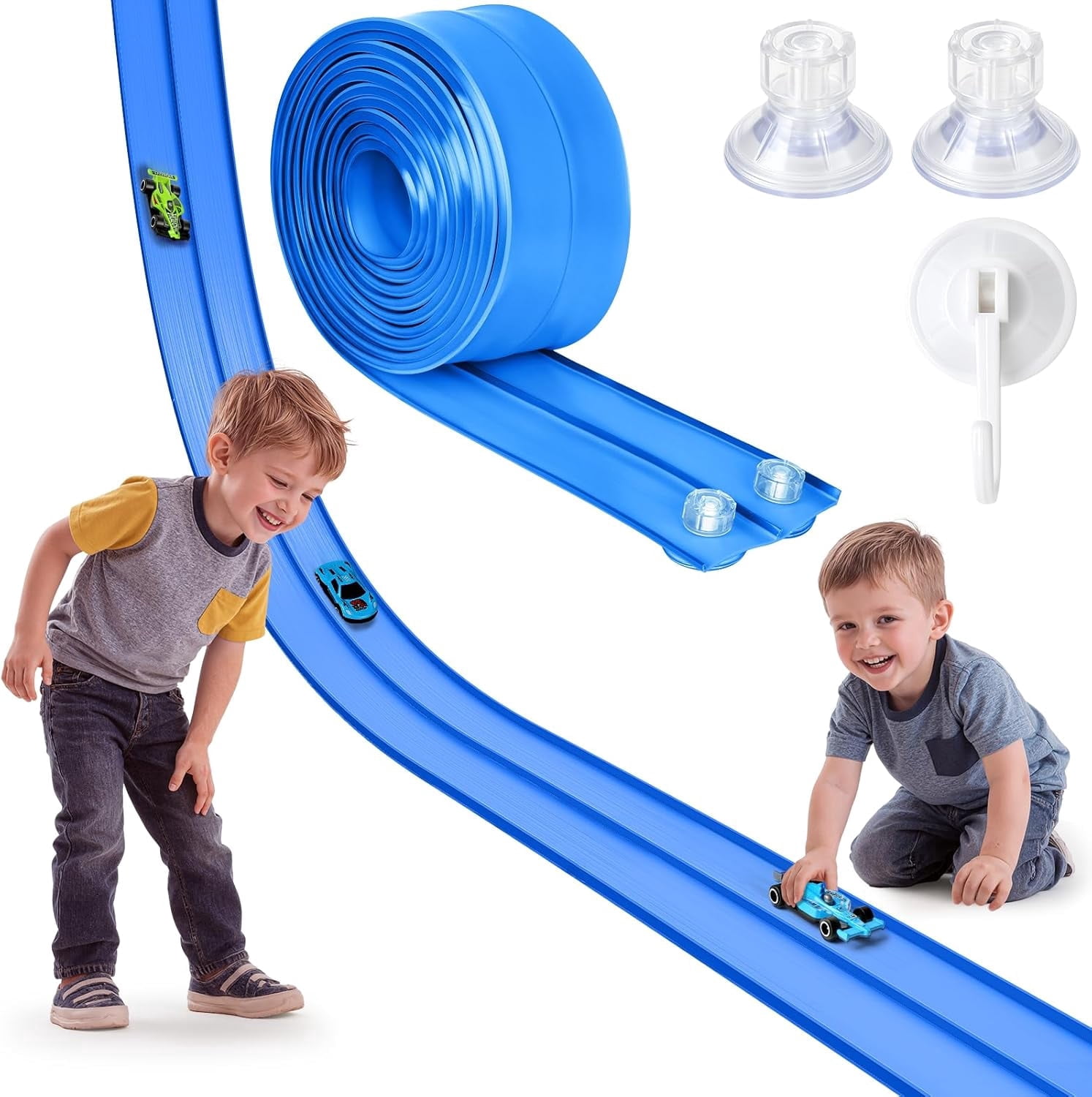 4m Flexible Race Car Track for Kids, Flexi Racing Track Car Ramps for ...