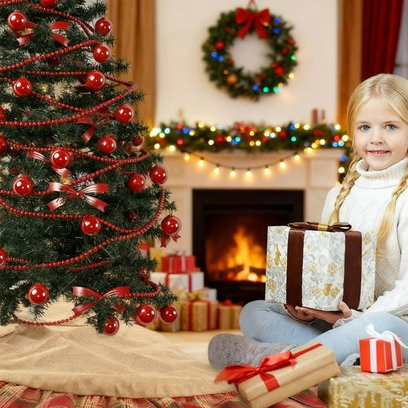 4m Wooden Bead Garland, Qiopertar Under $5 Christmas Wooden Beads String Christmas Tree Decorations Home Hanging Decorations Gifts Red Wooden Beads 4 Meters Long 308pcs Beads