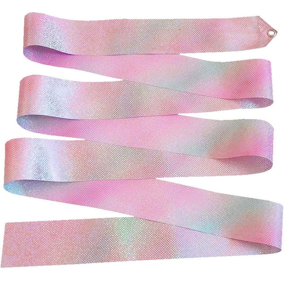 4meter Kids Dancing Gymnastics Silk Band Wands Glittering Rhythmic Artistic Ballet Twirling Silk Bands for Kids Artistic Dancing