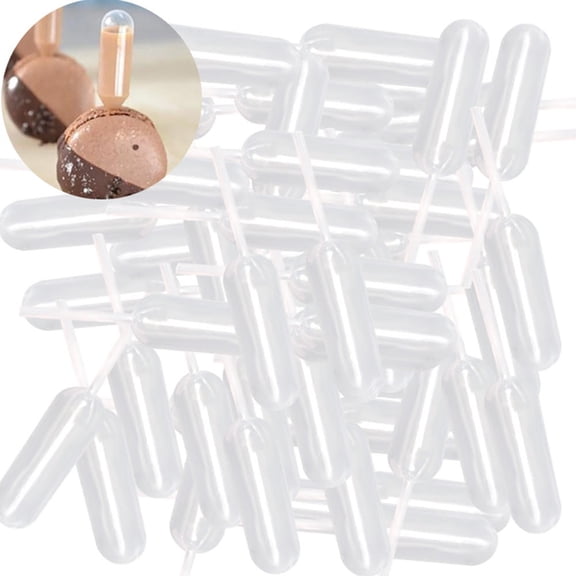 4ml Plastic Cupcake Pipettes Squeeze Syringes, 50 Pcs Liquid Injectors Squeeze Transfer Dropper for Strawberries Cupcakes Desserts,Disposable Clear Plastic Transfer Liquid Dropper Pipettes,White