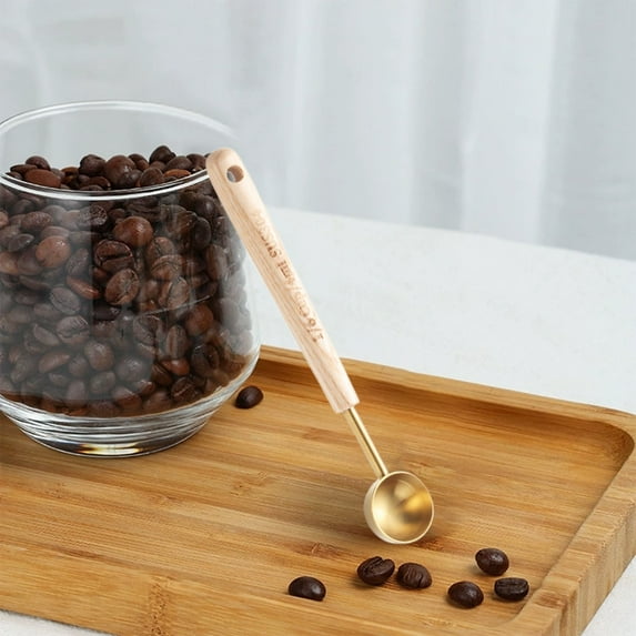 4ml Stainless Steel Coffee Tea Baking Measuring Spoon with Wooden Handle - for Milk Powder, Seasonings, Suitable for Home Kitchens, Precise Ingredient Measuring, by UKHBMC