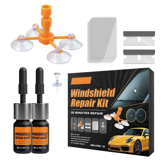4ml Upgraded Windshield Chip Repair Kit Featuring High-Pressure Resin Injection, Instant Repair Solution for Car Glass Cracks, Chips & Bullseye Damage