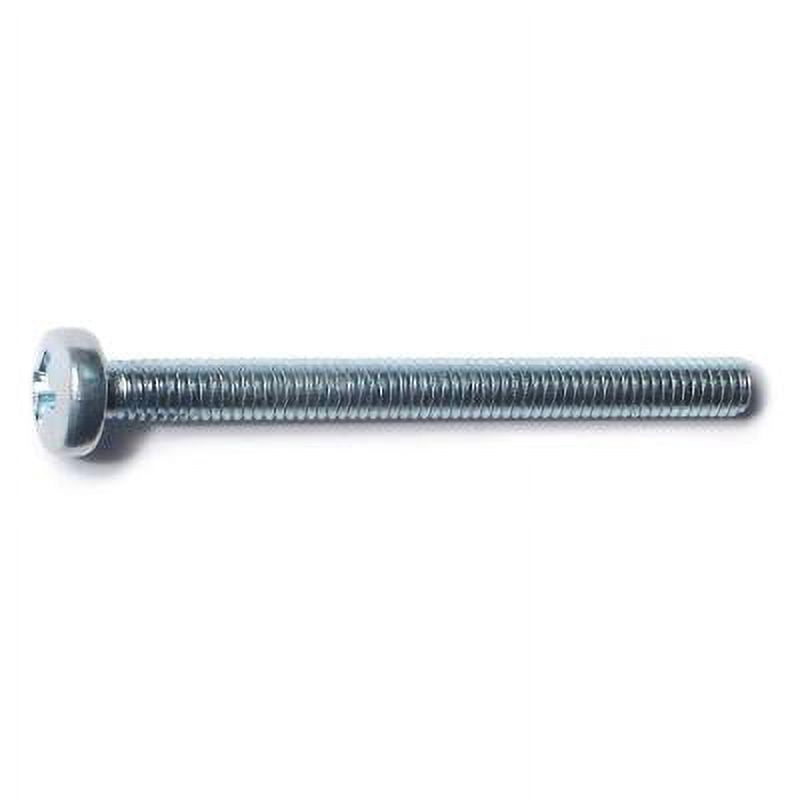 4mm-0.7 x 45mm Zinc Class 4.8 Phillips Pan Head Machine Screws (50 pcs.)