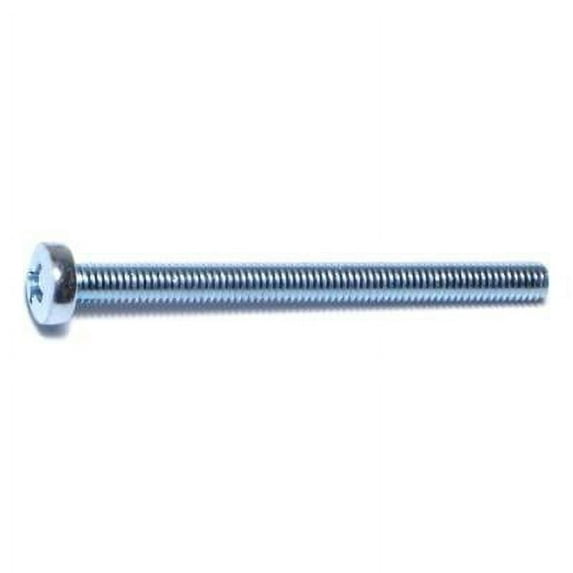 4mm-0.7 x 50mm Zinc Plated Class 4.8 Steel Coarse Thread Phillips Pan Head Machine Screws