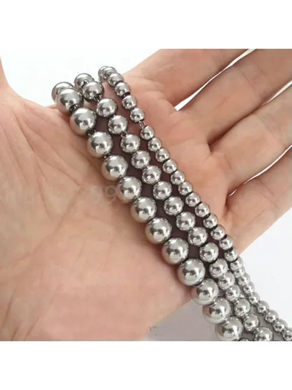 4mm-10mm Stainless Steel Soild Round Beads Ball Chain Necklace 12inch-36inch New