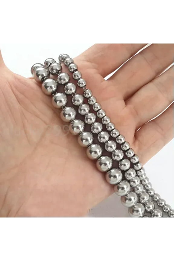 4mm-10mm Stainless Steel Soild Round Beads Ball Chain Necklace 12inch-36inch New