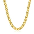thumbnail image 1 of 4mm 14k Yellow Gold Plated Flat Cuban Link Curb Chain Necklace + Bracelet Set, 20" (Necklace) + 7" (Bracelet), 1 of 6