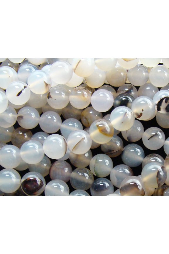 4mm 15.5 Inch Wind Shadow Agate Plain Round Beads Genuine Gemstone Natural Jewelry Making