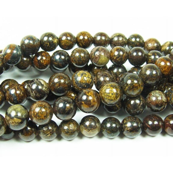 4mm 15.5 Inches Bronzite Smooth Round Beads Genuine Gemstone Natural Jewelry Making