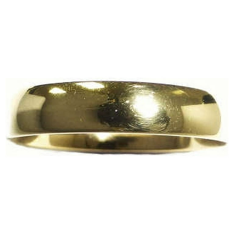 4mm 18KT Yellow Gold over 925 Sterling Silver Comfort Fit Men's Wedding Band