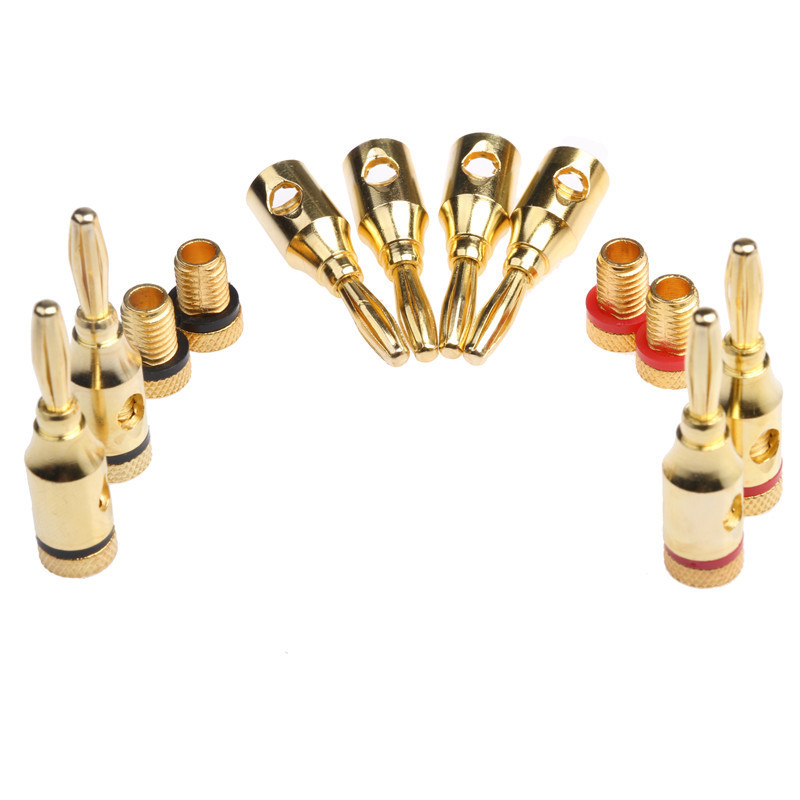 4mm 24k GoldPlated Musical Cable Wire Banana Plug Audio Speaker
