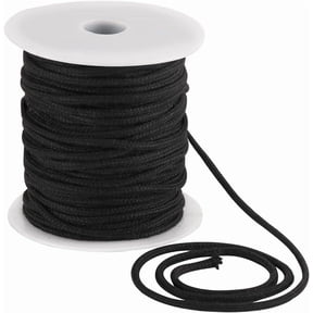 4mm 33 Yards Black Cotton Rope Soft Drawstring Replacement Ropes Macrame Cotton Welt Trim Round Cotton Thread Multipurpose Piping Cord for Bags DIY Crafts Projects Crochet Hanging Clothes