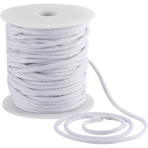 4mm 33 Yards White Cotton Rope Soft Drawstring Replacement Ropes Macrame Cotton Welt Trim Round Cotton Thread Multipurpose Piping Cord for Bags DIY Crafts Projects Crochet Hanging White
