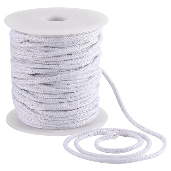 4mm 33 Yards White Cotton Rope Soft Drawstring Replacement Ropes Macrame Cotton Welt Trim Round Cotton Thread Multipurpose Piping Cord