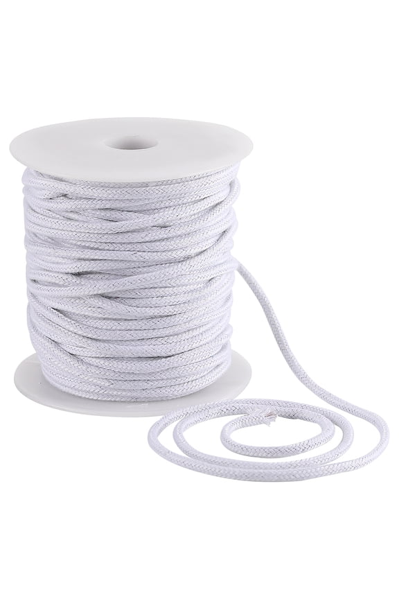 4mm 33 Yards White Cotton Rope Soft Drawstring Replacement Ropes Macrame Cotton Welt Trim Round Cotton Thread Multipurpose Piping Cord