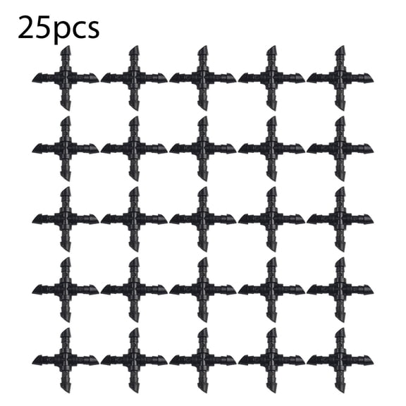 4mm 4 Way Cross Micro Irrigation Barbed Connector Garden Watering Fits Hozelock