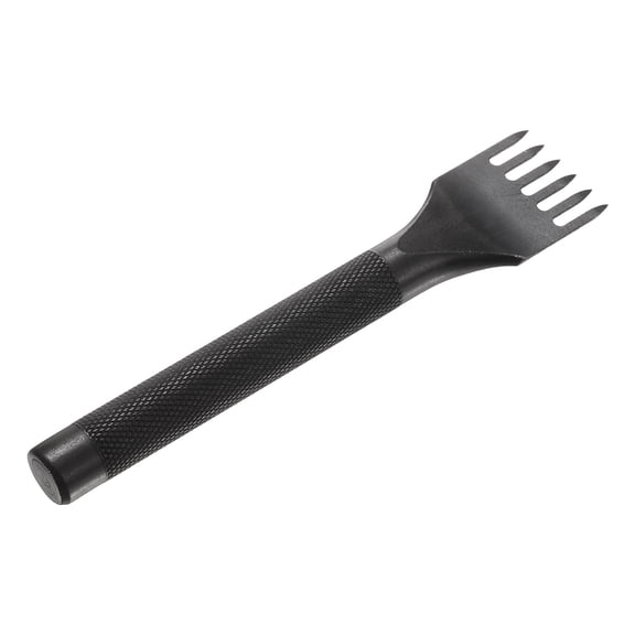 4mm 6 Prong Leather Hole Stitching Punch Tool for Hand Sewing, Black