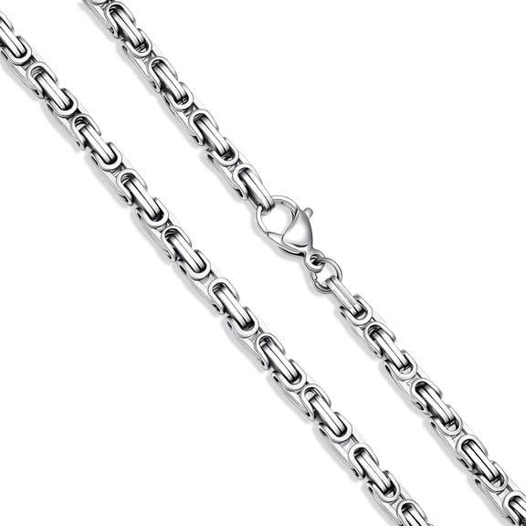 4mm/6mm/8mm/10mm/12mm Stainless Steel Chain Cuban Link/Cuban/Figaro/Byzantine Chain Necklace Stainless Steel Necklace for Men, 16inch-26inch