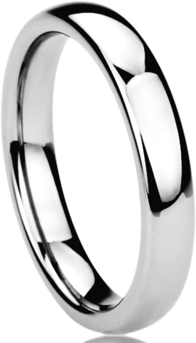 Tungsten Wedding Band Ring - 4mm, 6mm, 8mm Widths, Dome Polished, Engraved "I Love You", Comfort Fit, Sizes 3-17 For Men & Women - View #7