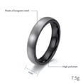 thumbnail image 1 of 4mm/6mm/8mm Tungsten Steel Bands Men's Silver Brushed Women's Black Ring Sz 6-12, 1 of 9