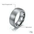 thumbnail image 1 of 4mm/6mm/8mm Tungsten Steel Bands Silver Brushed Men Womens Silver Ring Size 6-12, 1 of 9