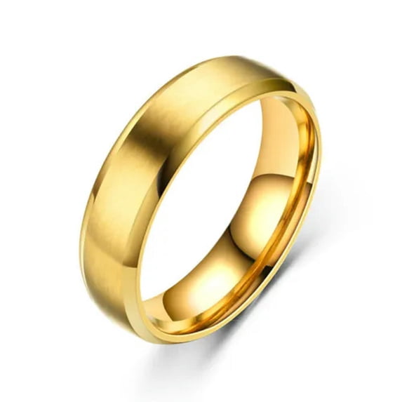 4mm/6mm Black/Blue/Gold Titanium Steel Brushed Band Men's Women's Ring Size 6-12