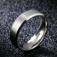 thumbnail image 1 of 4mm/6mm Silver Titanium Steel Wedding Bands Men Women's Couple Cz Ring Size 5-13, 1 of 7