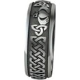 thumbnail image 1 of 4mm 6mm Stainless Steel Celtic Knot Claddagh Heart Pattern Wedding Couple Lovers Band Ring, 1 of 3