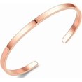 thumbnail image 1 of 4mm 6mm Width Stainless Steel Classic Simpe Plain Open Cuff Bangle Bracelet, 1 of 2