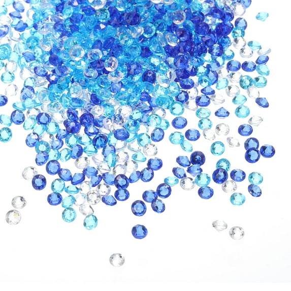 4mm Acrylic Crystals Diamonds Wedding Table Scatter Vase Fillers Blue Clear 4000Pieces