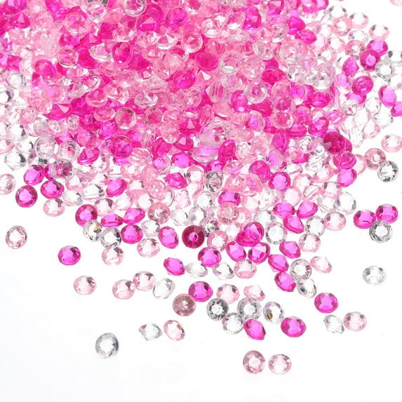 4mm Acrylic Crystals Diamonds Wedding Table Scatter Vase Fillers Pink Clear 4000Pieces