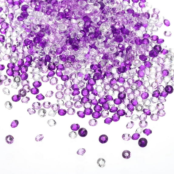 4mm Acrylic Crystals Diamonds Wedding Table Scatter Vase Fillers Purple Clear 4000Pieces