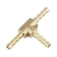 thumbnail image 1 of 4mm Auto Hose Barbed Brass 3 Way Tee Connector Thread Joiner Adapter for Fuel Air Water Gas Oil Pipe, 1 of 4