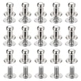 thumbnail image 1 of 4mm Ball Head Stud Rivets Screw Back, 15Pack Round Head Button Nipple Rivet, Silver Tone, 1 of 6