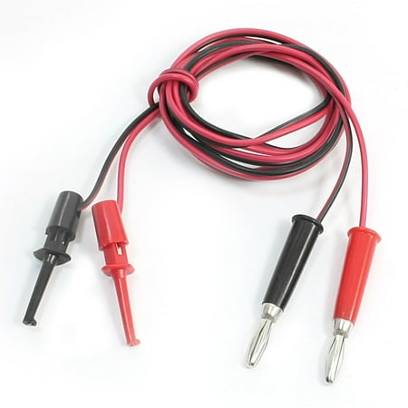 Pair Test Hook Clip to Straight Banana Connector Cable 1M