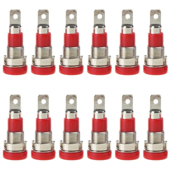 4mm Banana Socket Female Adapter Panel Mount Binding Post 4mm Banana Plug Connectors 30-60VDC 24A 12PCS Set